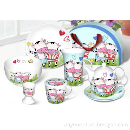 Children's Dinnerware Set, Lovely and Colorful, Animal Design